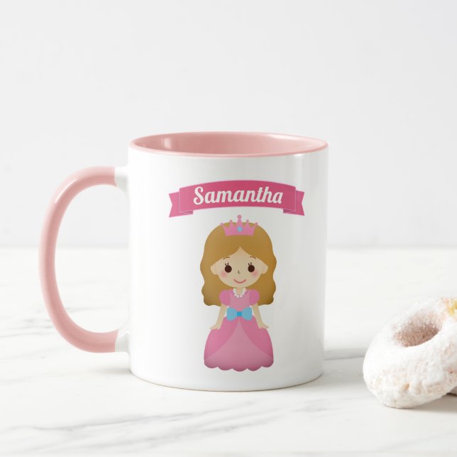 Cute Little Pink Princess Kids Mug (With Donut)