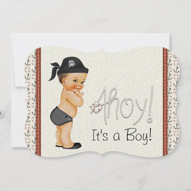 Cute Little Pirate Baby Shower Invitation (Front)