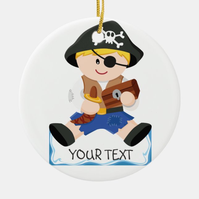 Cute little pirate ceramic tree decoration (Front)