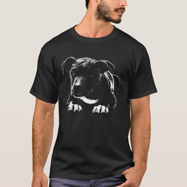 Cute Little Pitbull Puppy Dog T-Shirt (Front)