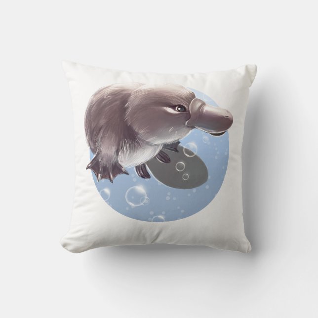 Cute Little Platypus Illustration - Pillow (Front)