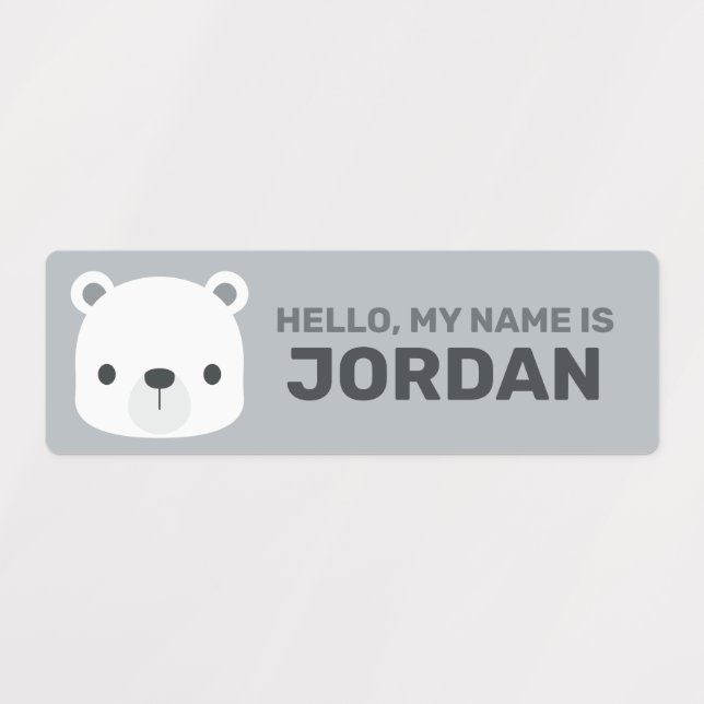 Cute Little Polar Bear with Personalised Name (Design 1)