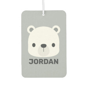 Cute Little Polar Bear with Personalised Name  Car Air Freshener