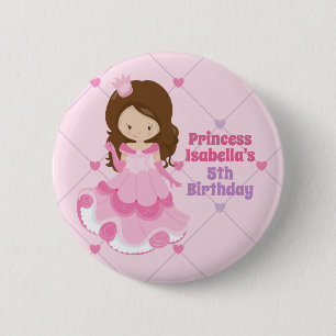 Cute Little Princess Birthday Party Pink Purple 6 Cm Round Badge