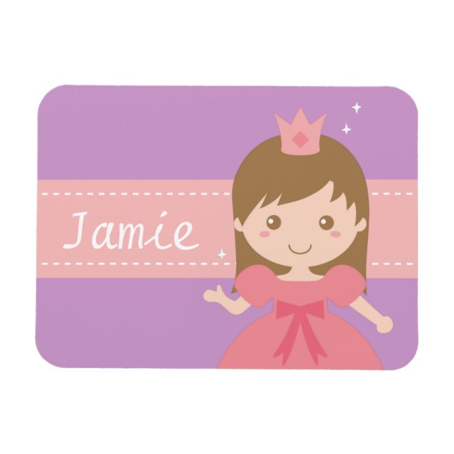 Cute Little Princess Girl Personalised Magnet (Horizontal)