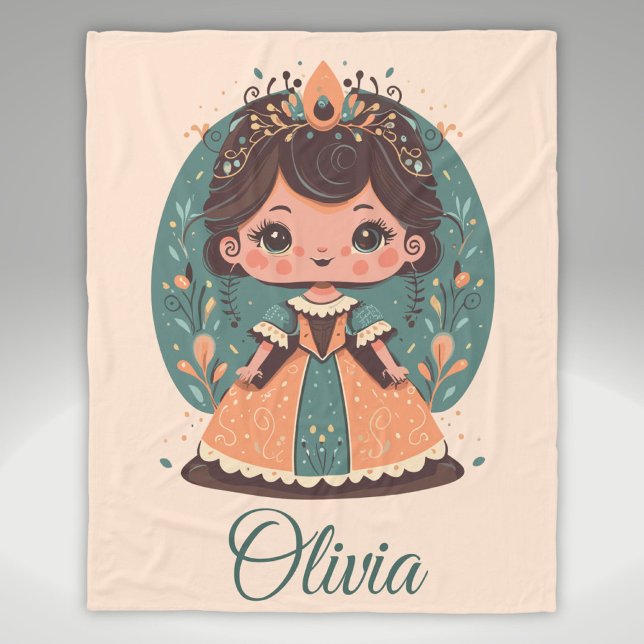 Cute Little Princess Personalised Fleece Blanket (Creator Uploaded)