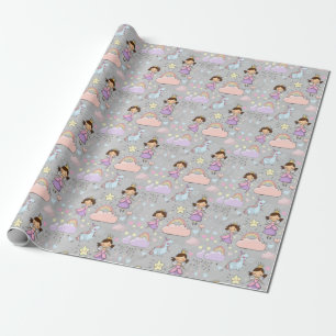 Cute Little Princess Pink Seamless Pattern Wrapping Paper