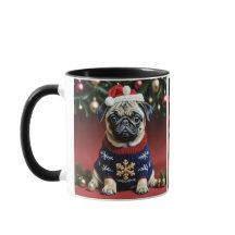 Cute Little Pug At Christmas