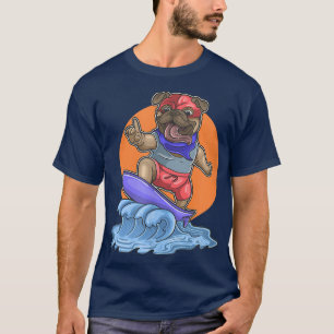 cute little pug dog surfing T-Shirt