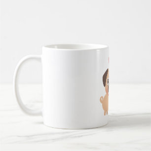 Cute Little Pug With Santa Hat Coffee Mug