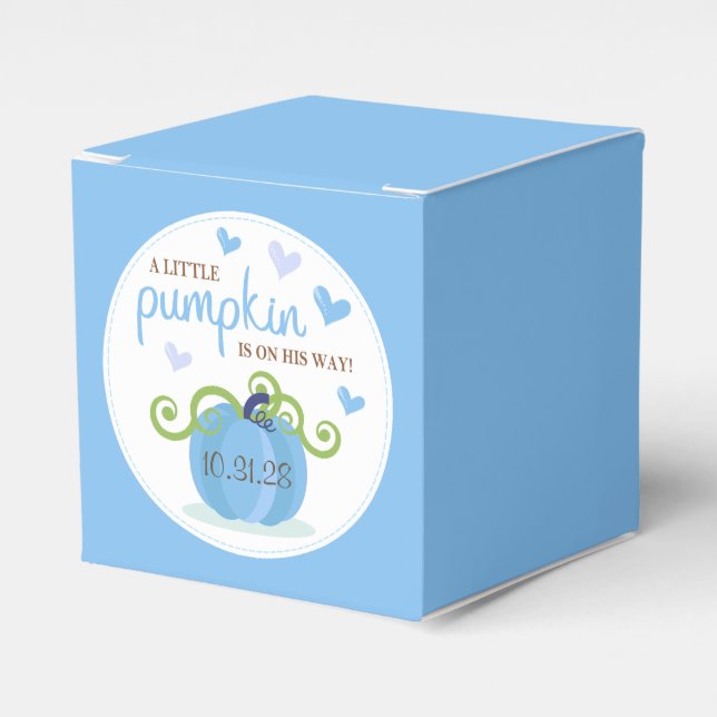 Cute Little Pumpkin Baby Shower Favour Box (Front Side)