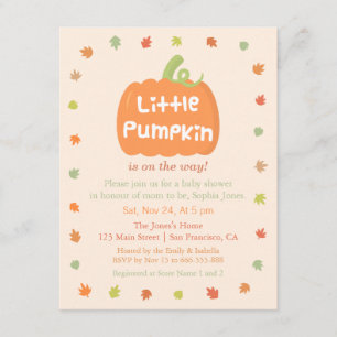 Cute Little Pumpkin Baby Shower Invitations