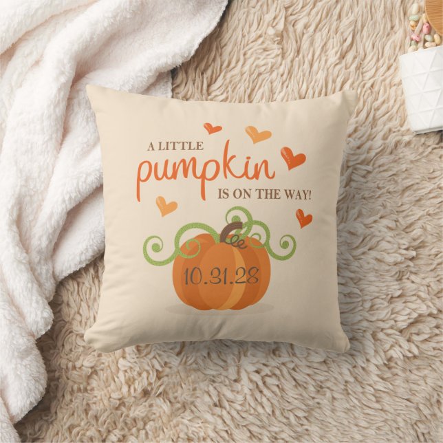 Cute Little Pumpkin Baby Shower Napkins Cushion (Blanket)