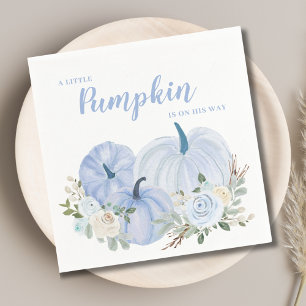 Cute Little Pumpkin Blue Baby Shower Napkin