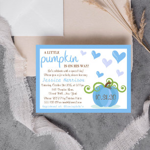 Cute Little Pumpkin Boys Baby Shower Invitation