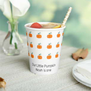 Cute Little Pumpkin First Birthday Party  Paper Cups