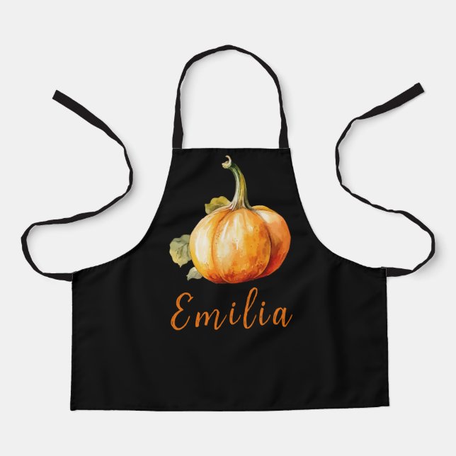 Cute Little Pumpkin Kids name  Apron (Front)