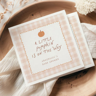 Cute Little Pumpkin on the Way Baby Shower Napkin
