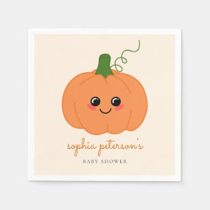 Cute Little Pumpkin On The Way Fall Baby Shower Napkin