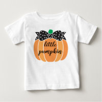 Cute Little Pumpkin with Bow Halloween Birthday