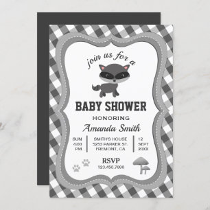 Cute Little Racoon Baby Shower Invitation