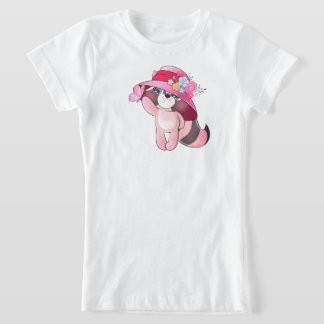 Cute Little Racoon with Butterfly Illustration | T-Shirt
