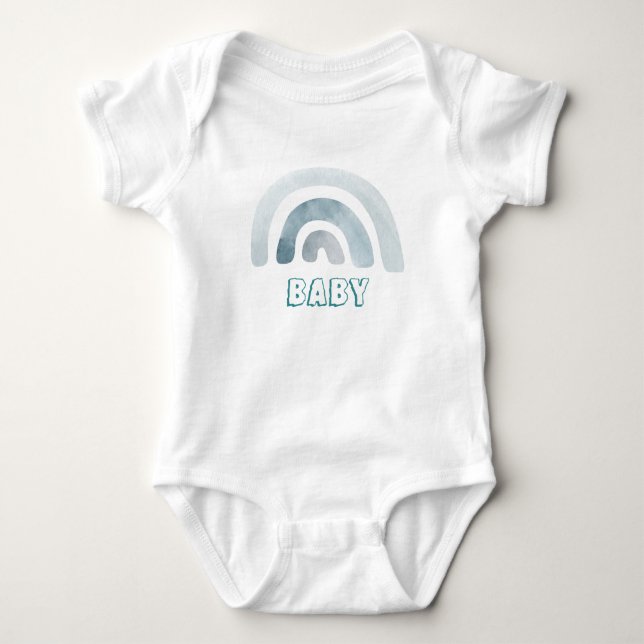 Cute Little Rainbow Baby Boy Bodysuit (Front)