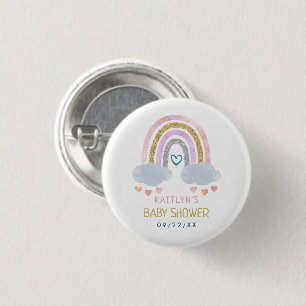 Cute Little Rainbow Baby Shower 3 Cm Round Badge