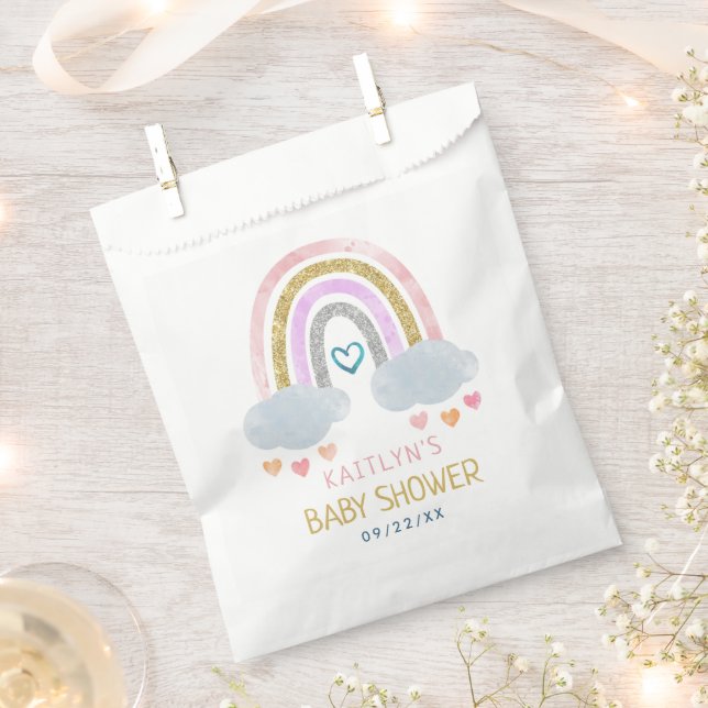 Cute Little Rainbow Baby Shower Favour Bags (Clipped)