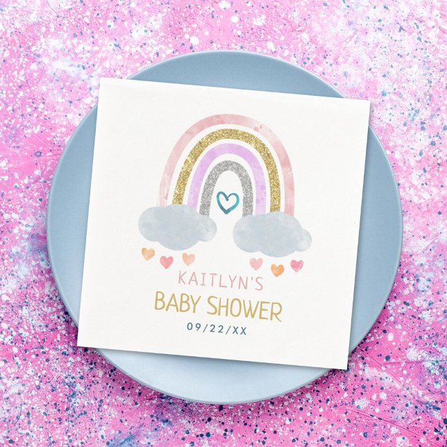 Cute Little Rainbow Baby Shower Napkins (Creator Uploaded)