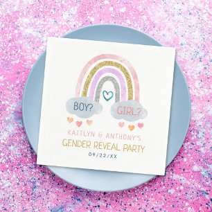 Cute Little Rainbow Gender Reveal Party Napkin