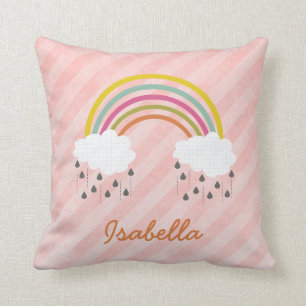 Cute Little Rainbow Personalised Name Pillow