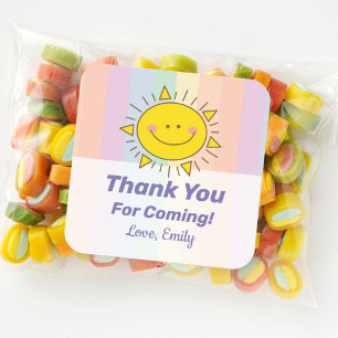 Cute Little Rainbow Sunshine Thank You For Coming Square Sticker