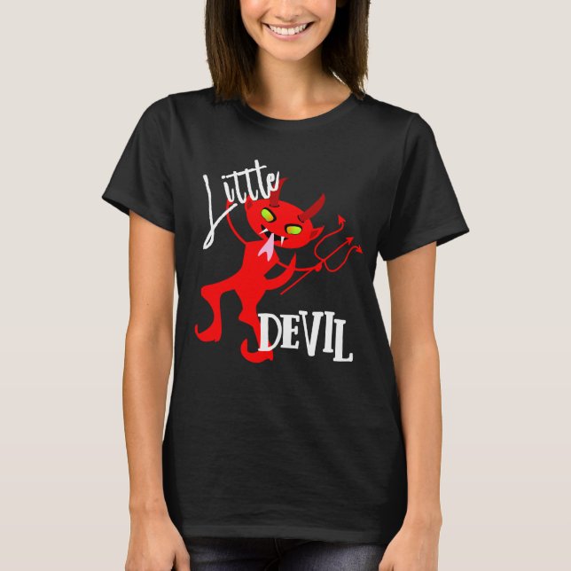 Cute Little Red Devil Funny Graphic T-Shirt (Front)