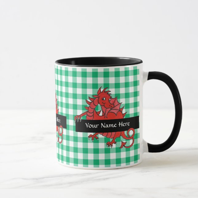 Cute Little Red Dragon Coffee Mug to Personalise (Right)