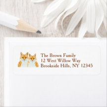 Cute Little Red Fox - custom return address label.