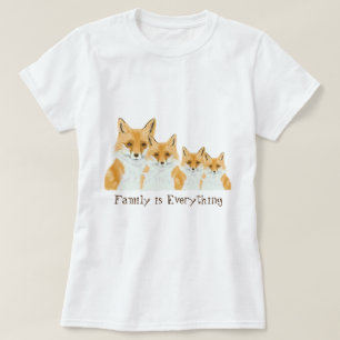 Cute Little Red Fox - family text transparent. T-Shirt