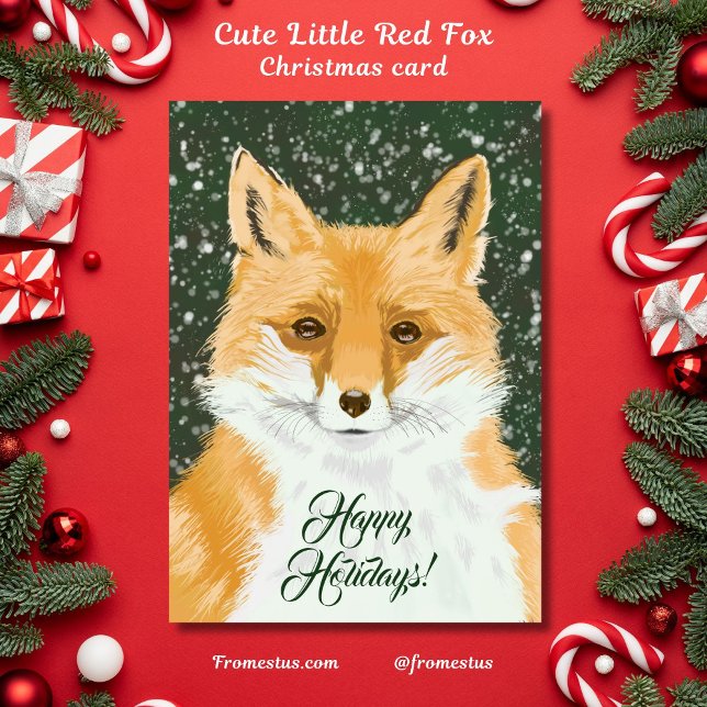 Cute Little Red Fox - in the snow.  Card (Creator Uploaded)