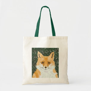 Cute Little Red Fox - in the snow. Tote Bag