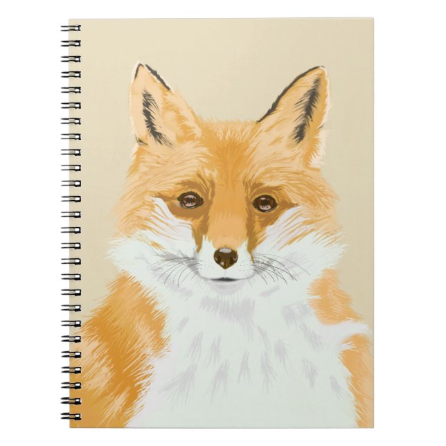 Cute Little Red Fox - transparent on beige. Notebook (Front)