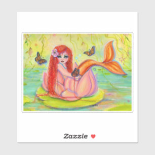 Cute little red head mermaid by Renee Lavoie