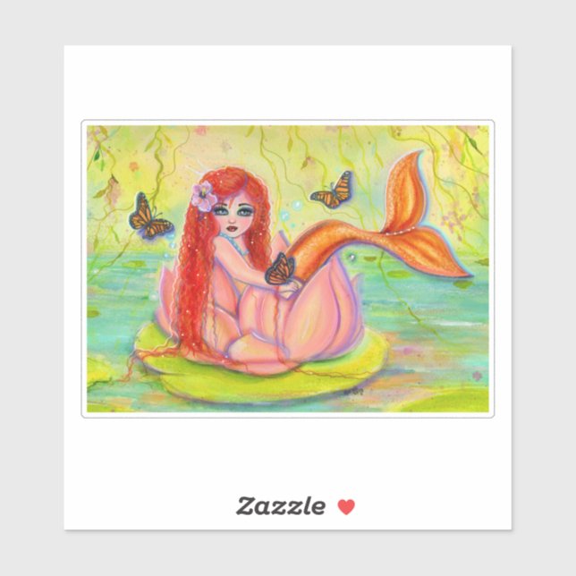 Cute little red head mermaid by Renee Lavoie (Sheet)