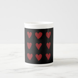 Cute Little Red Hearts Valentine's Day Gift Bone China Mug