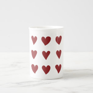 Cute Little Red Hearts Valentine's Day Gift Bone China Mug