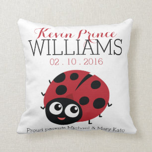 Cute Little RED LADYBUG Baby Birth keepsake Cushion