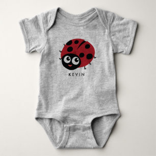 Cute Little red ladybug Personalised Baby Bodysuit