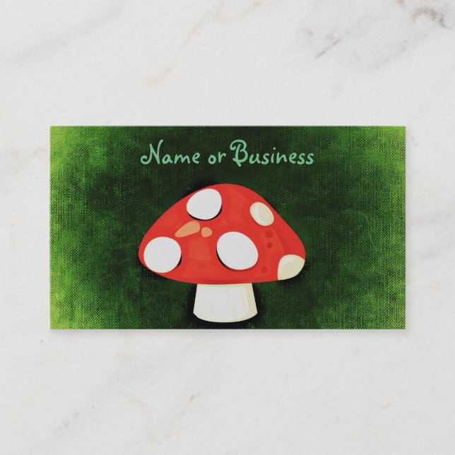 Cute Little Red Mushroom Business Card (Front)