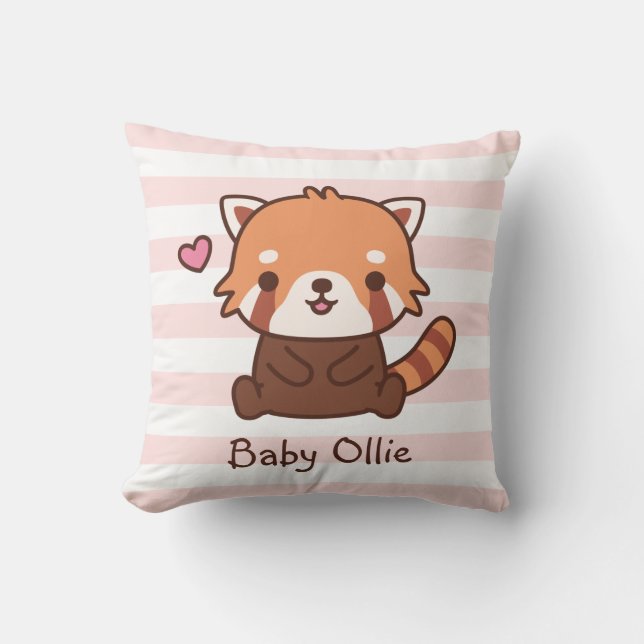 Cute Little Red Panda Baby Nursery Room Decor Cushion (Front)
