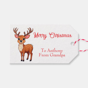 Cute little reindeer Christmas gift tag
