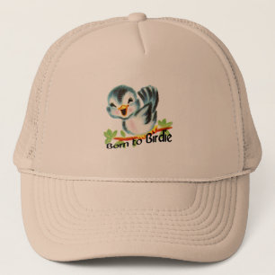 Cute Little Retro Bird Born to Birdie Golfers Gift Trucker Hat